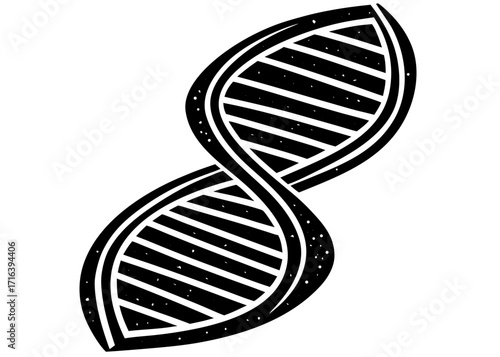 DNA Strand Silhouette, Laboratory Science SVG, PNG