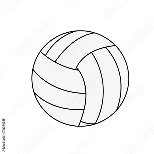 Beach volleyball ball outline illustration on a white background  