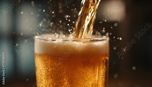 Wallpaper Mural Super Slow Motion of Pouring Beer into Pint Glass, Camera Move. Filmed on High Speed Cinema Camera Torontodigital.ca