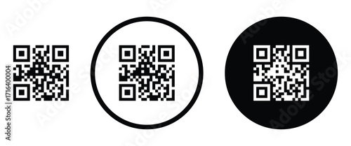 Photos Clean flat vector illustration of a generic QR code icon for apps, payment systems, and digital marketing