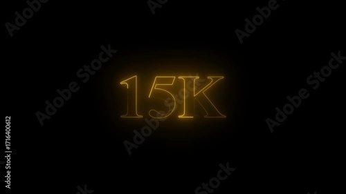 
15k text font with neon effect yellow color,15k followers, Thank You, social sites post. Thank you followers congratulation. 