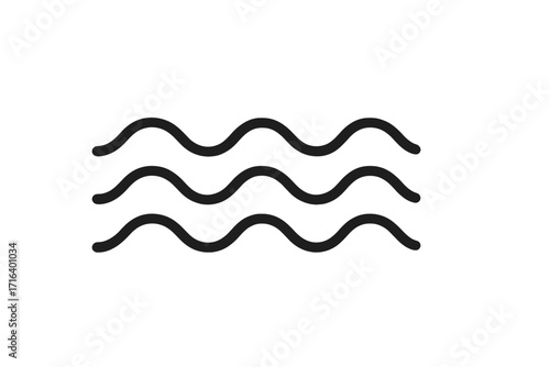 Tsunami wave icon linear style, water waves symbol vector illustration, ocean wave design, sea wave outline, tsunami alert graphic set, water symbol, wave pattern