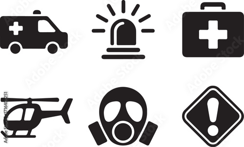 Emergency icons help save lives and warn of danger