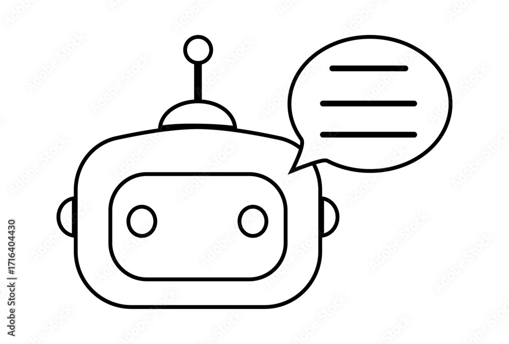 Fototapeta premium AI Chat bot, Vector Illustration