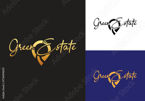 real estate corporate logo. Real estate logo vector template. Corporate real estate logo Initial Letter R Logo. Orange and White Geometric Shape Origami Style isolated on Blue Background. Flat Vector