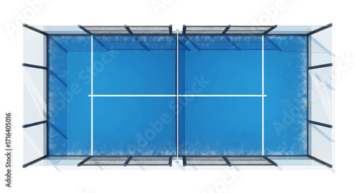 Overhead view of a Padel Tennis Court, showing the court lines and boundaries.