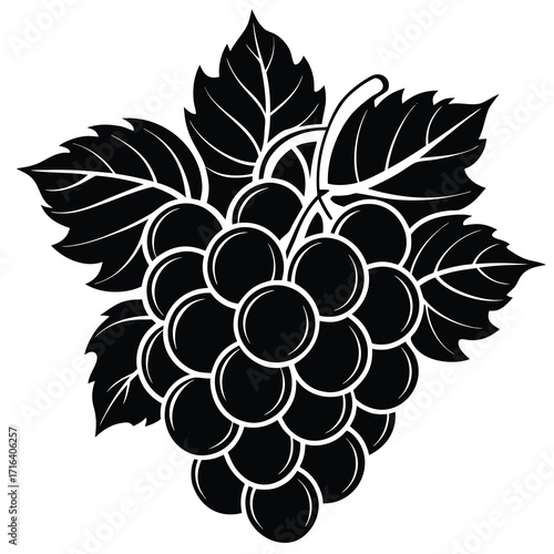 Vibrant cluster of ripe grapes with smooth color gradients perfect for advertising and promotional banners