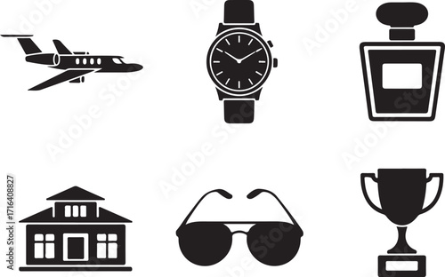 Luxury lifestyle icons success wealth status symbols