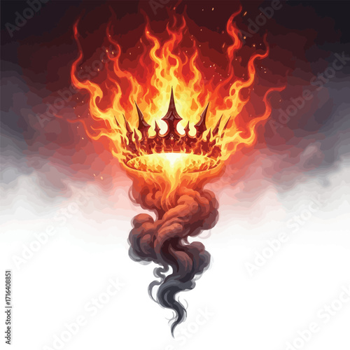Burning crown fire flames fantasy art illustration concept power kingdom royalty monarchy concept art