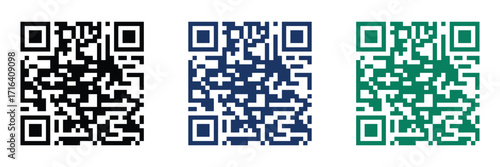 QR code vector icon set colorful template symbol illustration. Scanning qr code. QR scanner vector illustration.