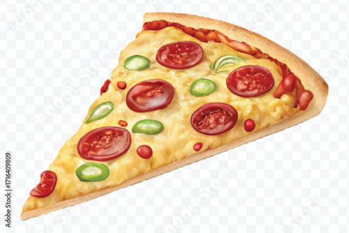 realistic 3d delicious fast food icons (fried chicken,  pizza slice , french fries ) set isolated on transparent background