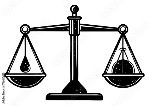 Balance Scale for Chemistry Silhouette, Laboratory Science SVG, PNG