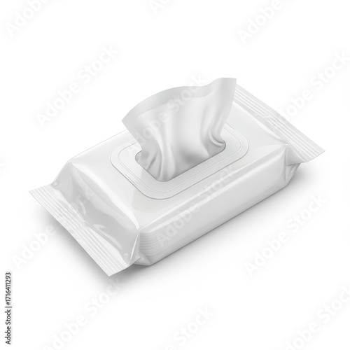 Pack of wet wipes with one wipe partially pulled out  