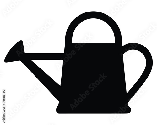 Silhouette of a Watering Can for Gardening and Plant Care