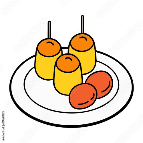 mini corn dogs with sauces 