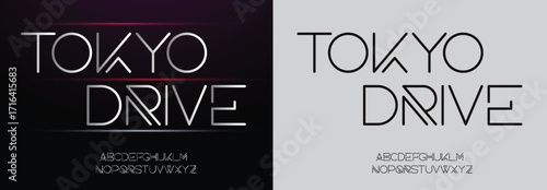 Abstract and edgy all-caps font with cut-out forms, perfect for logos, tech, and branding