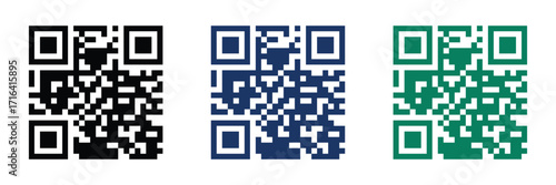 QR code icon vector on white background