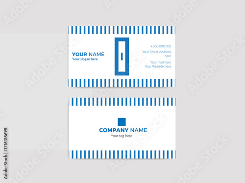 modern corporate business card design. double sided business card design template . blue business card inspiration