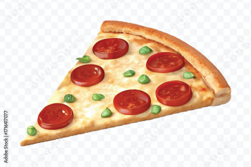realistic 3d delicious fast food icons (fried chicken,  pizza slice , french fries ) set isolated on transparent background