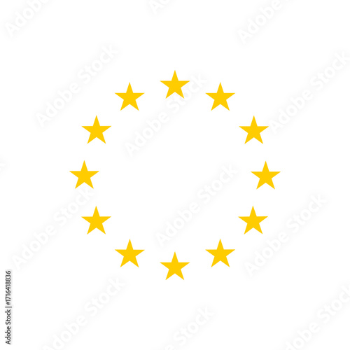 EU European Stars yellow emblem. European Union flag element