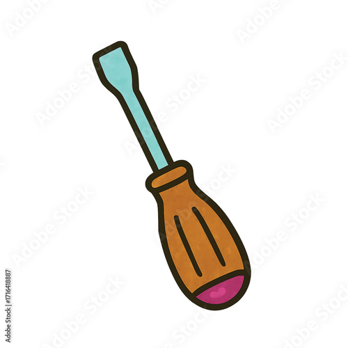 Vintage Flathead Screwdriver Icon