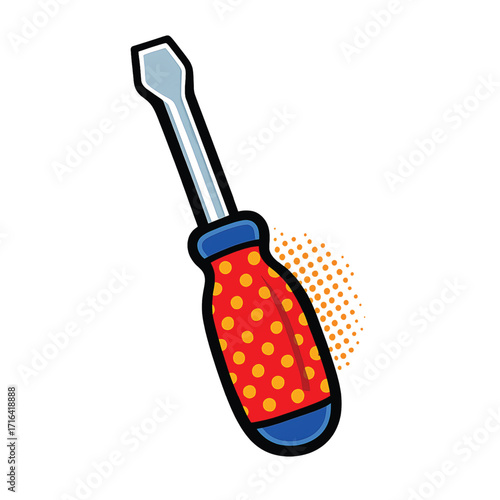 Pop-Art Flathead Screwdriver Icon