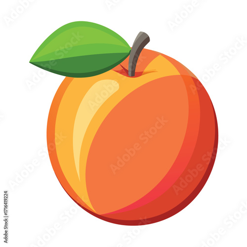 Vibrant peach fruit illustration with smooth gradient shading perfect for advertising and banners