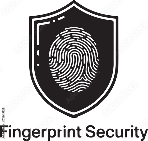 Vector art of fingerprint security logo, for data protection