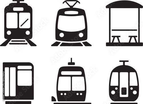 Modern transit icons for urban mobility and travel