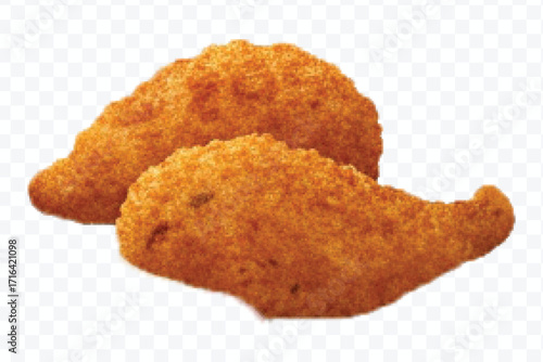 realistic 3d delicious fast food icons (fried chicken,  pizza slice , french fries ) set isolated on transparent background