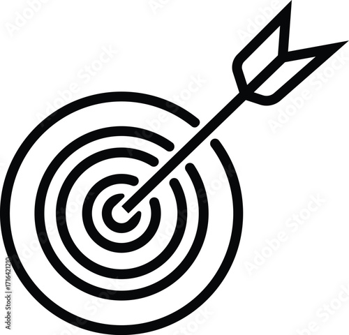 Target With Arrow Icon bullseye dartboard.