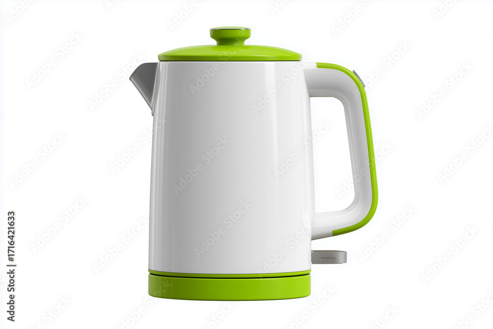 Obraz premium A modern electric kettle, 3D render, isolated on a white background.
