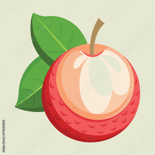 Detailed lychee fruit pattern with realistic peel texture and vibrant color variations