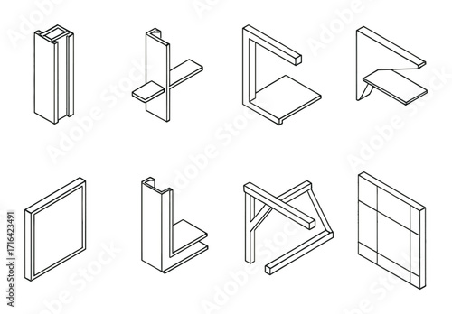 Minimalist geometric abstract designs on gradient background