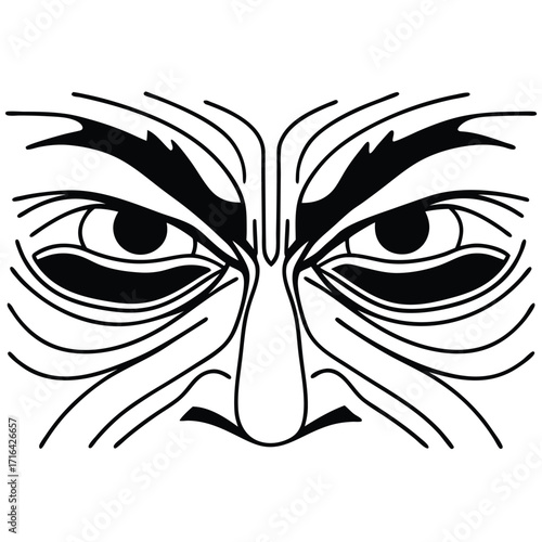 Minimalist continuous line art portrait showcasing diverse human emotions and expressions