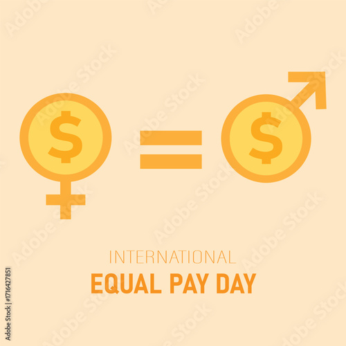 International equal pay day gender pay equality concept
design