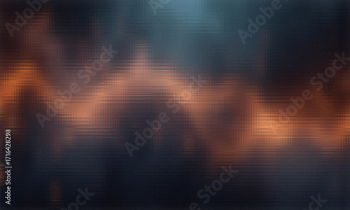 Abstract Gradient with Horizontal Lines and Contrasting Colors Creates an Atmospheric Blurry Background with a Textured Glass Effect