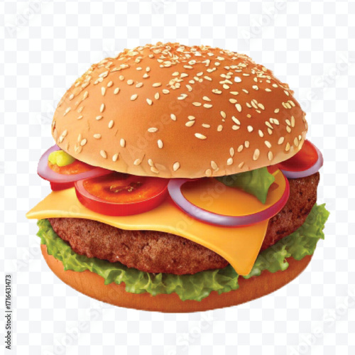 realistic 3d delicious fast food icons (fried chicken,  pizza slice , french fries ) set isolated on transparent background