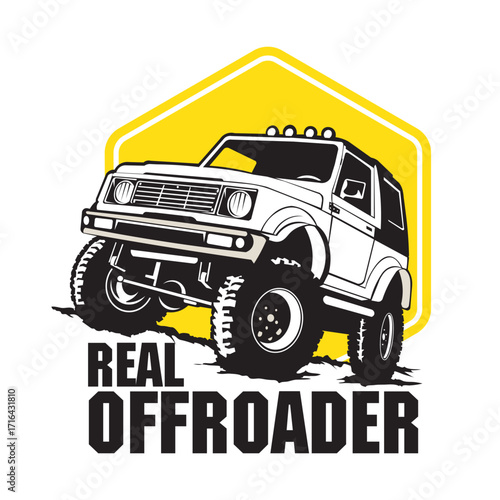 Off road Adventure vehicle vector illustration, perfect for t shirt design and event logo	
