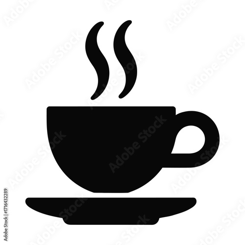 Hot beverage coffee cup with steam icon symbol food and drink graphic