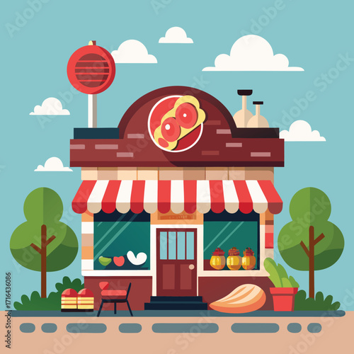 Detailed illustration of various steak cuts and cuts of meat perfect for restaurant menus and culinary branding