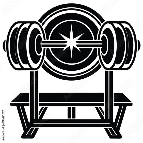 bench press icon on white background