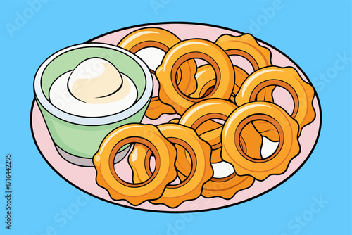 Crispy Onion Rings with Creamy Dip A Delicious Fast Food Treat