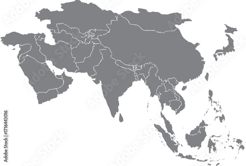 Asia Pacific Map Vector – Detailed Continent Outline Illustration