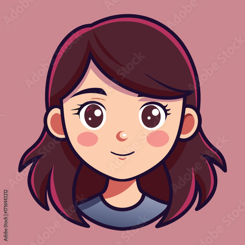 Artistic illustration of a young woman s face with vibrant colors and detailed features