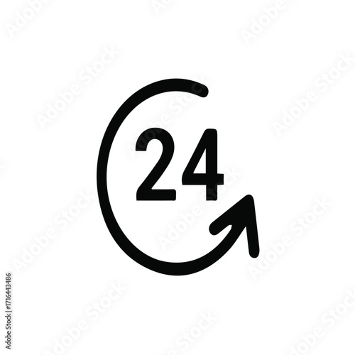 Essential icon symbolizing round-the-clock availability and continuous service, representing unwavering support and perpetual operational efficiency for modern businesses and customer needs