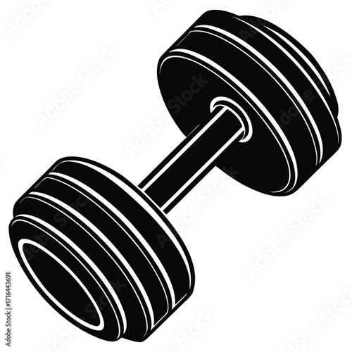 dumbbell icon vector on white background