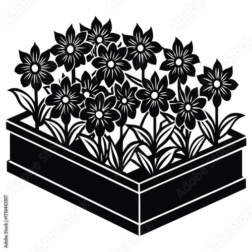 flower bed icon on white background