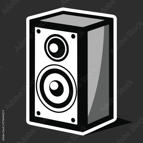 Modern abstract geometric speaker design with vibrant color accents and clean lines