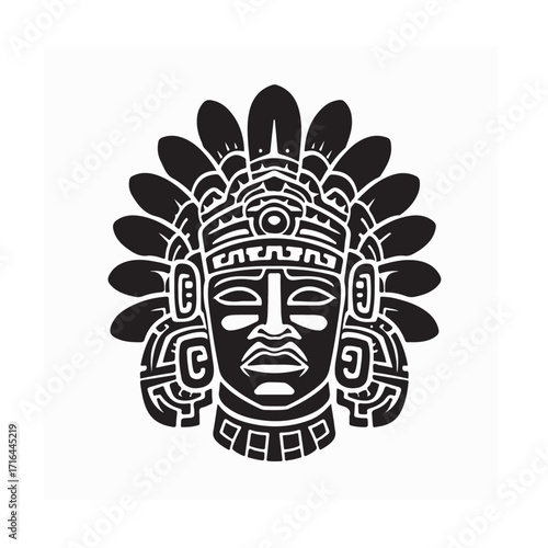 Aztec Heritage Face Mask Vector isolated on white background